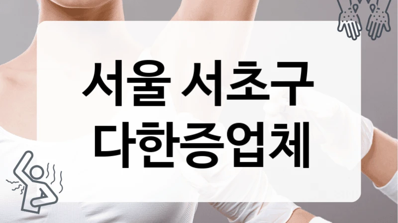 서울 서초구 다한증 진료 효율성 강조 병원 추천