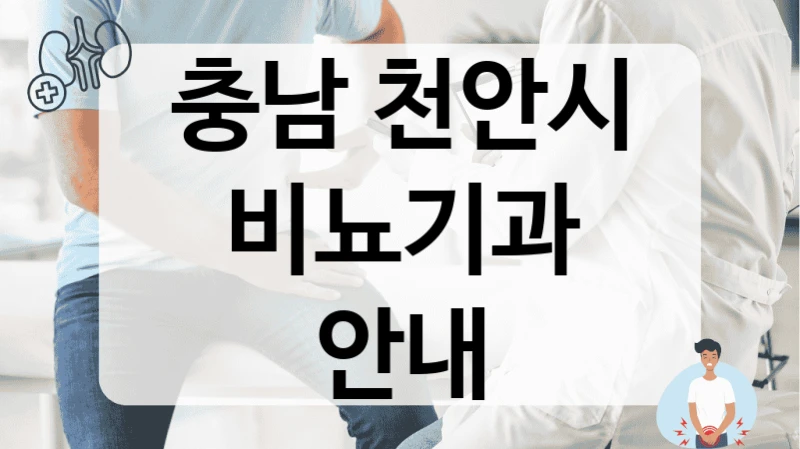 충남 천안시 비뇨기과 전문의 진료 잘하는 곳 추천